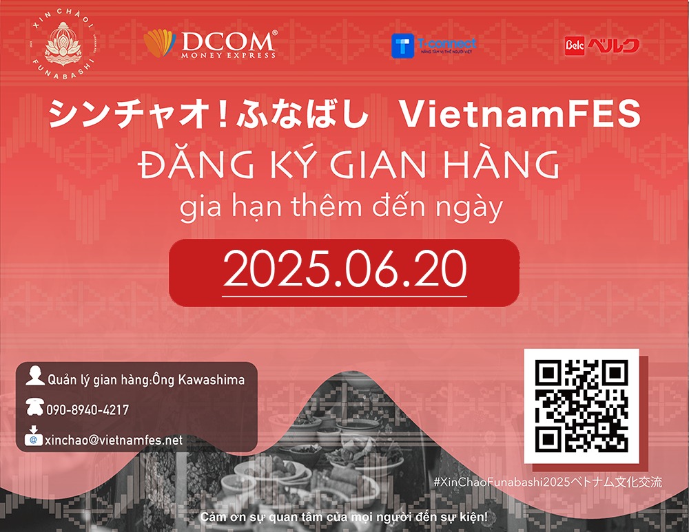 GIA HẠN ĐĂNG KÝ GIAN HÀNG TẠI XIN CHÀO FUNABASHI 2025