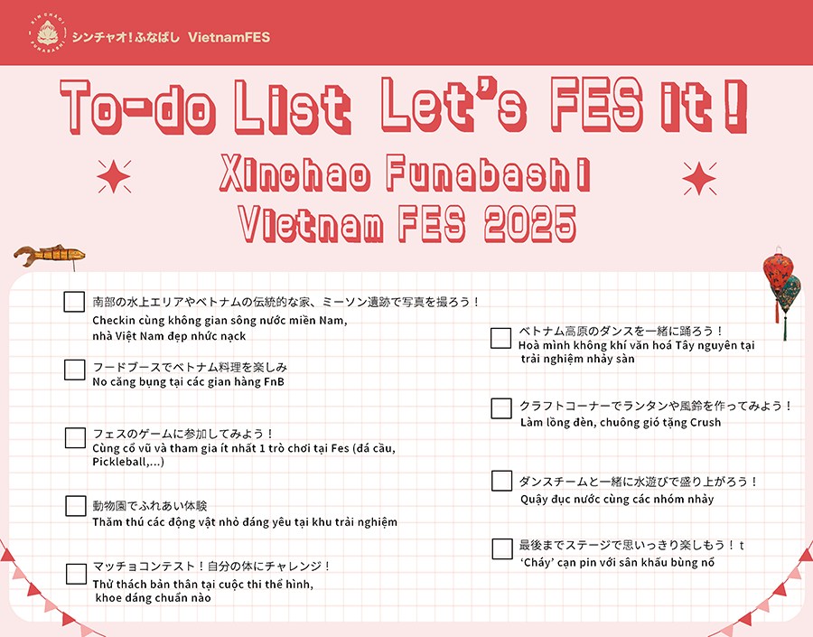 Đến Xin Chào!Funabashi Vietnam FES 2025 rồi thì… đừng bỏ sót những To-do list gợi ý sau đây nhá!